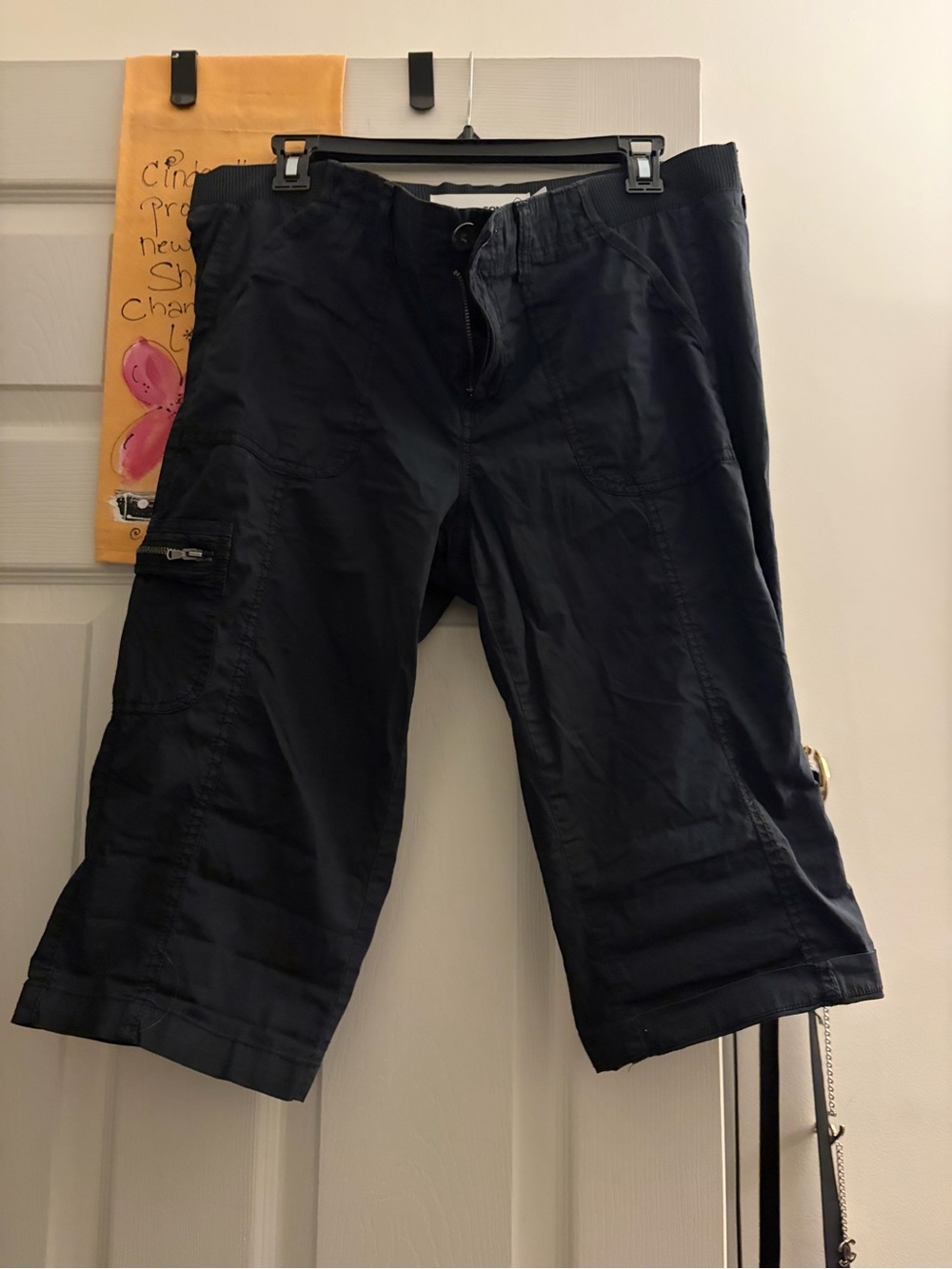 Sonoma Black Women Cargo Shorts - Zip Pocket Style